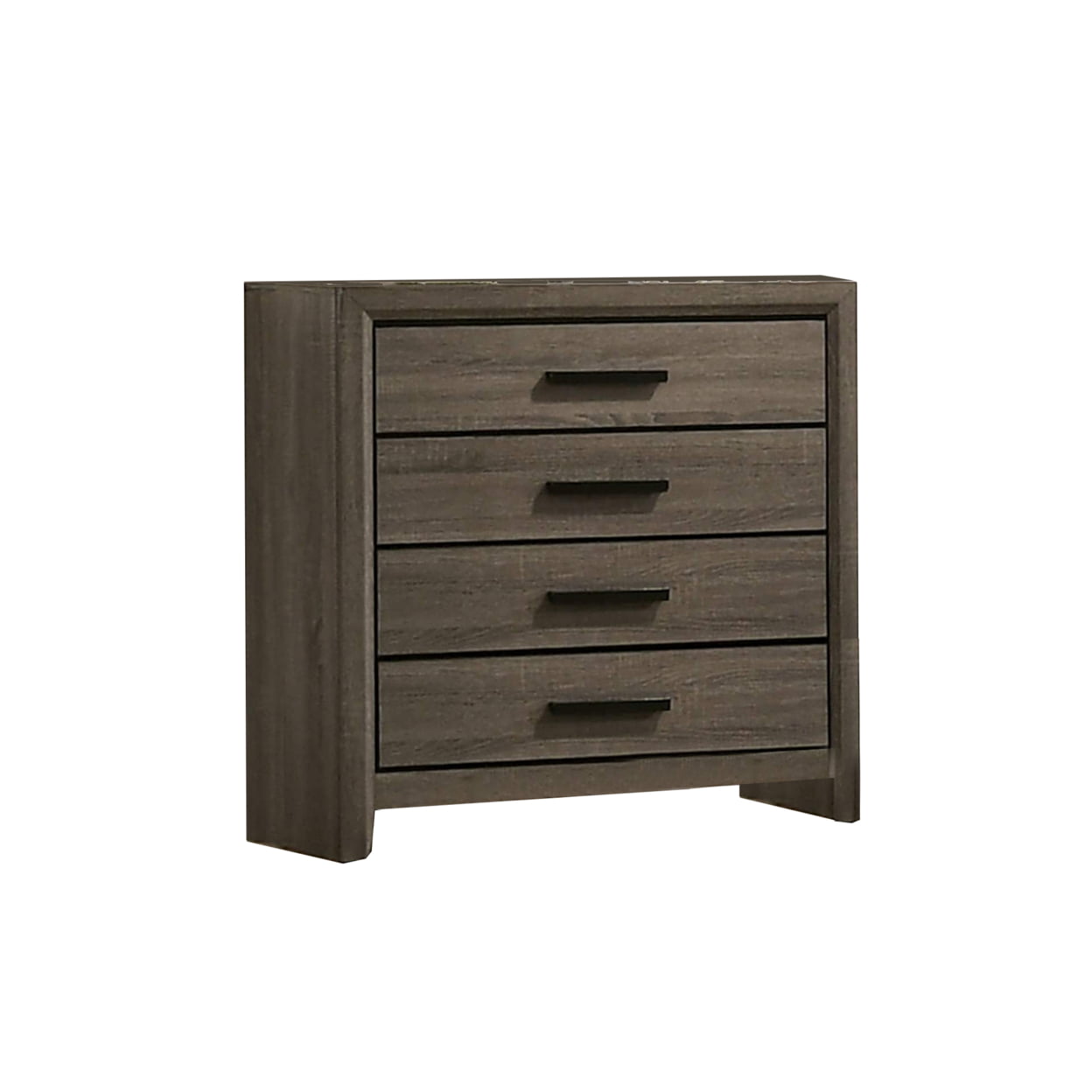 Picture of Benzara BM253014 Chest with Black Rectangular Pulls, Gray
