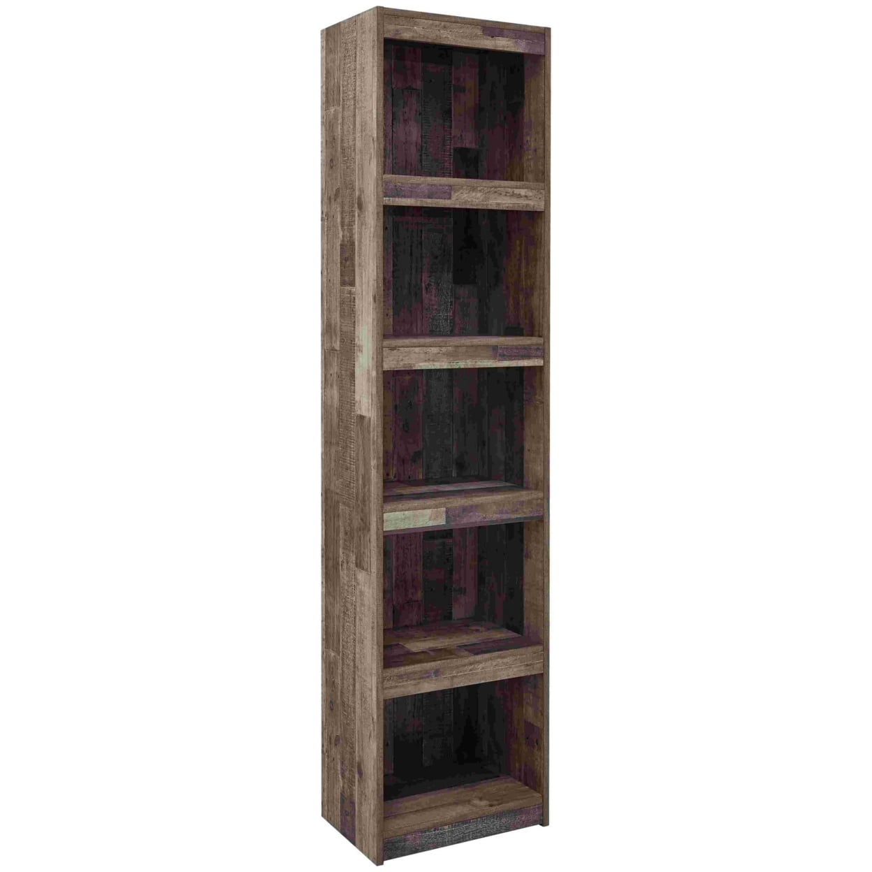 Picture of Benjara BM262956 Pier with 5 Open Compartments & Plank Style&#44; Rustic Brown