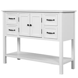 Picture of Benzara BM261347 Console Table with 4 Drawers & 1 Storage Cabinet&#44; White