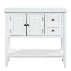 Picture of Benzara BM261407 Console Table with 2 Drawers & 2 Doors Cabinet&#44; White