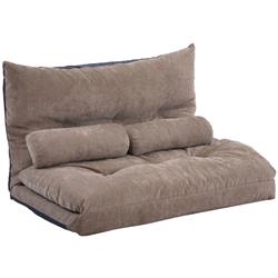 Picture of Benzara BM261466 Futon Sofa with 2 Pillows & 5 Way Adjustable Back&#44; Brown