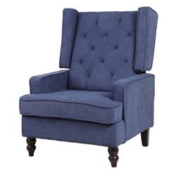 Picture of Benzara BM261630 Rocking Chair with Button Tufted Wingback & Track Arms&#44; Navy Blue