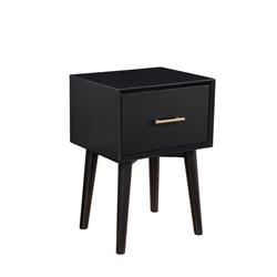 Picture of Benzara BM261880 End Table with 1 Drawer & Angled Legs&#44; Black