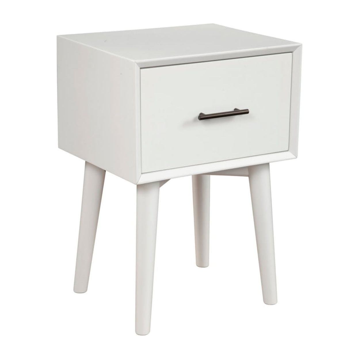 Picture of Benzara BM261886 End Table with 1 Drawer & Angled Legs&#44; White