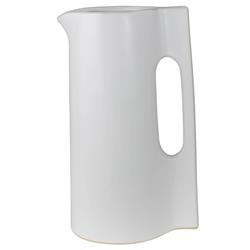 Picture of Benjara BM262619 Elongated Ceramic Pitcher with Cut Out Obround Handle&#44; White