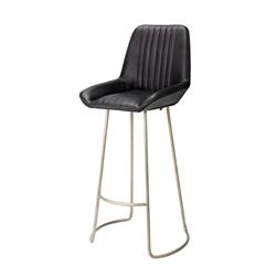 Picture of Benjara BM263638 Bar Stool with Leatherette & Metal Sled Base&#44; Black & Silver
