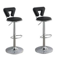 Picture of Benjara BM266467 Adjustable Barstool with Round Seat & Stalk Support&#44; Black - Set of 2