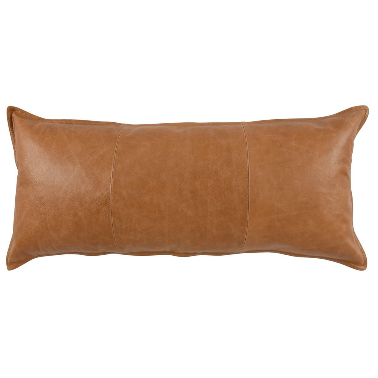 Picture of Benzara BM266533 Rectangular Leatherette Throw Pillow with Stitched Details&#44; Brown - Large
