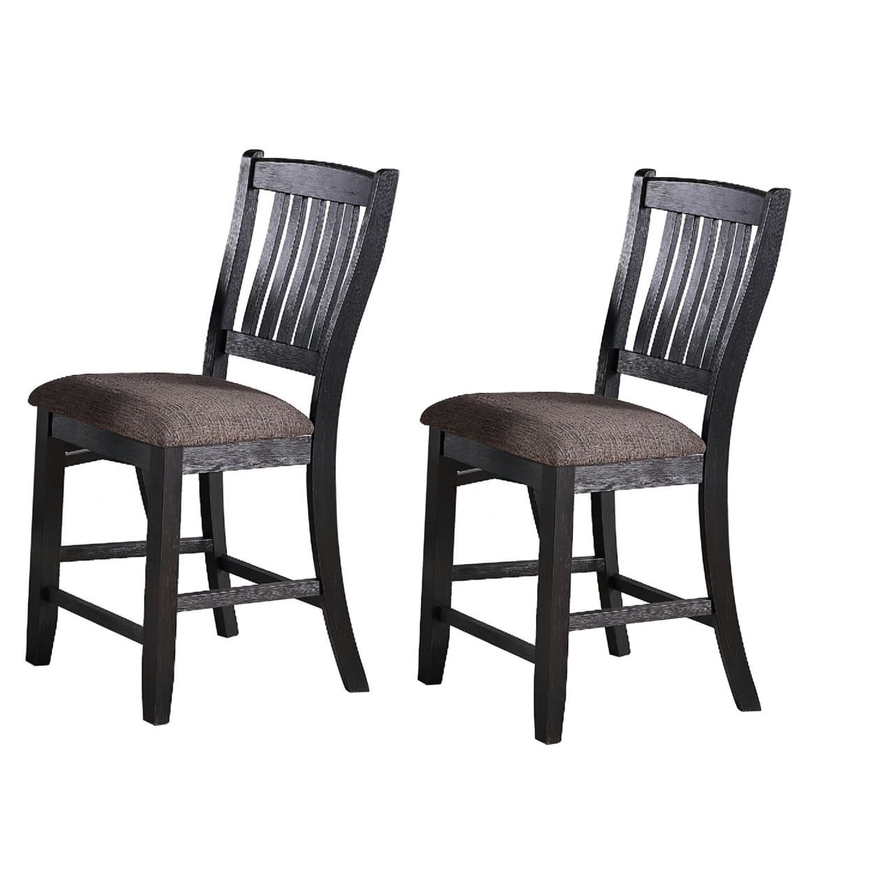 Picture of Benzara BM266490 Chair with High Slatted Back Design, Dark Brown - Set of 2