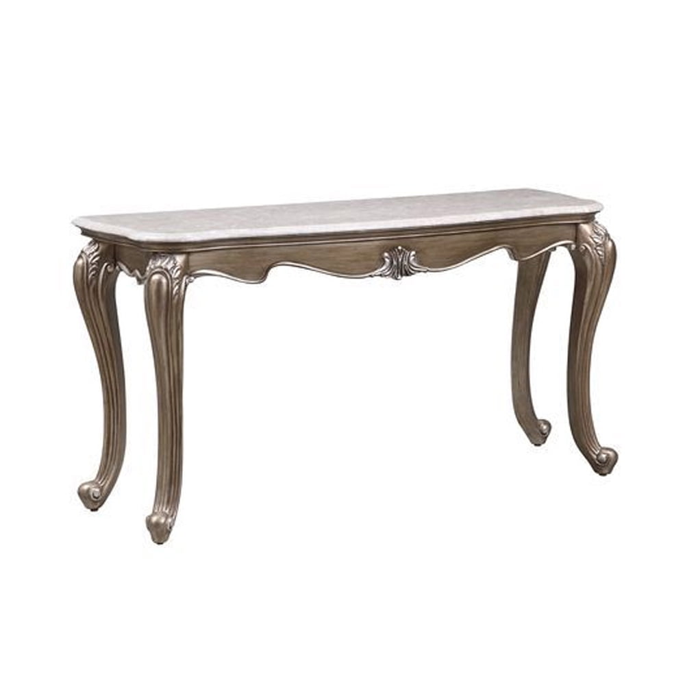Picture of Benzara BM262112 Sofa Table with Marble Top & Queen Anne Legs&#44; Gold
