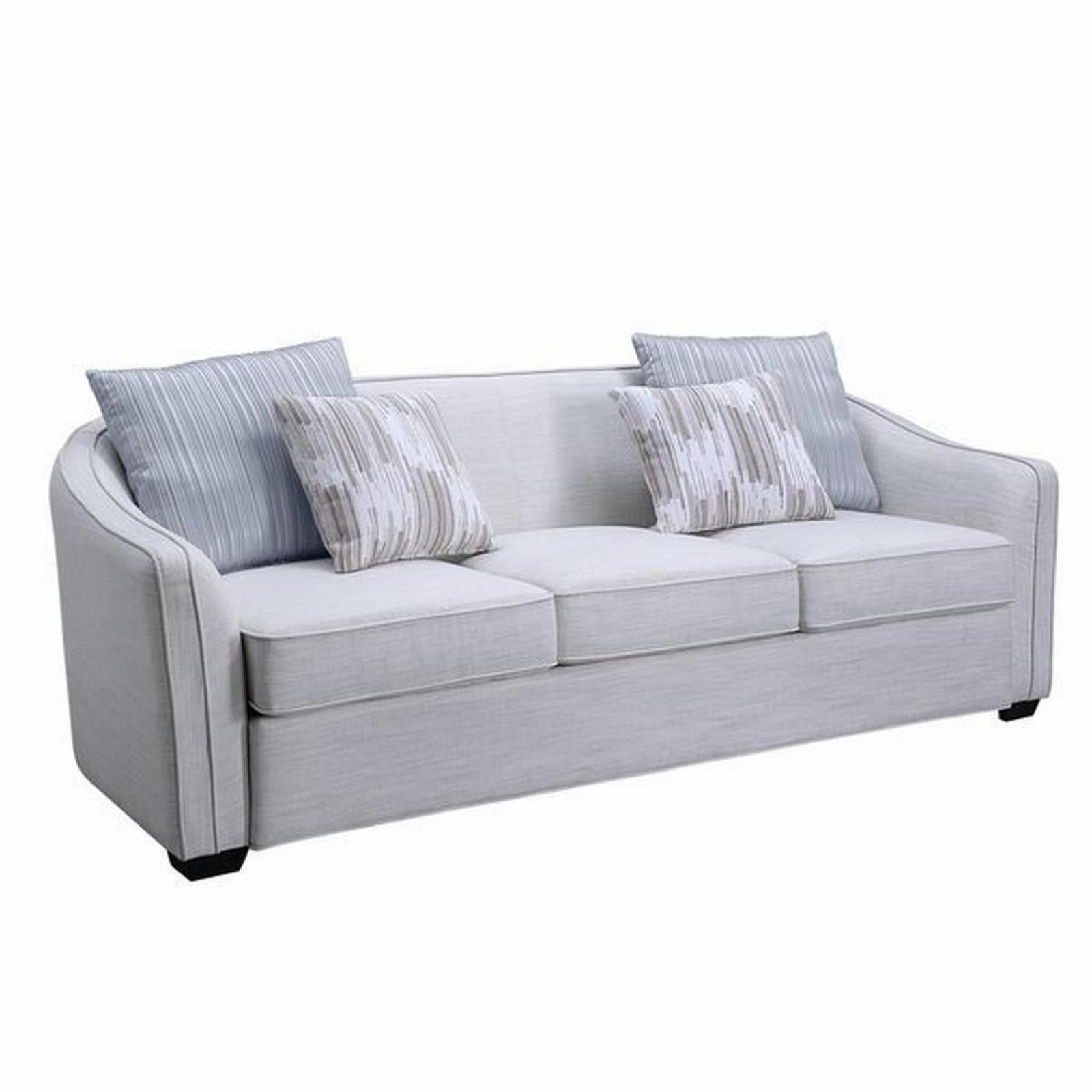 BM269547 Sofa with Fabric Upholstery & Sloped Arms, Gray -  Benjara