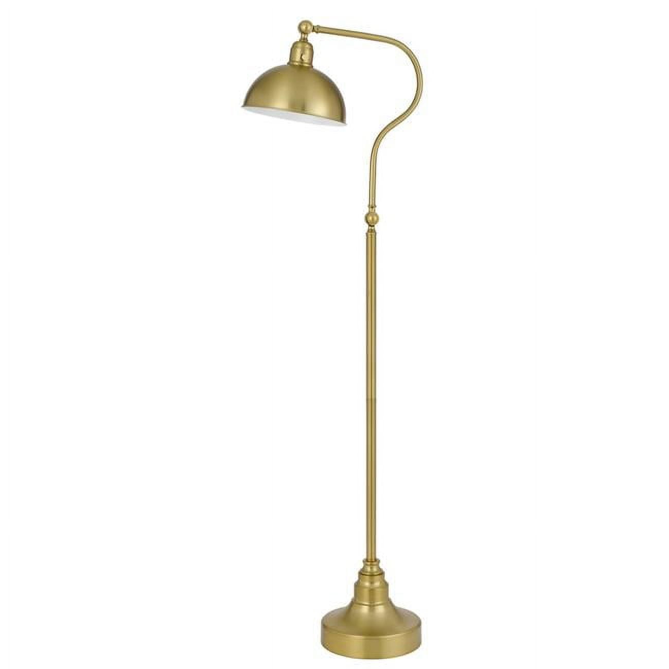 Picture of Benjara BM272207 60 in. Metal Curved Floor Lamp, Adjustable Dome Shade, Brass