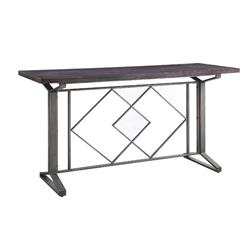Picture of Benjara BM251118 Counter Height Table with Geometric Metal Base, Gray