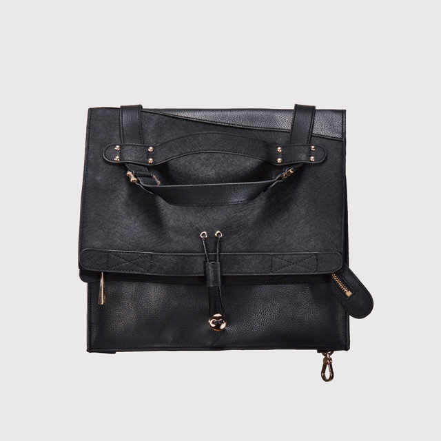 BNFS01BG Barn Mini Fold Bag, Black Plus Gold