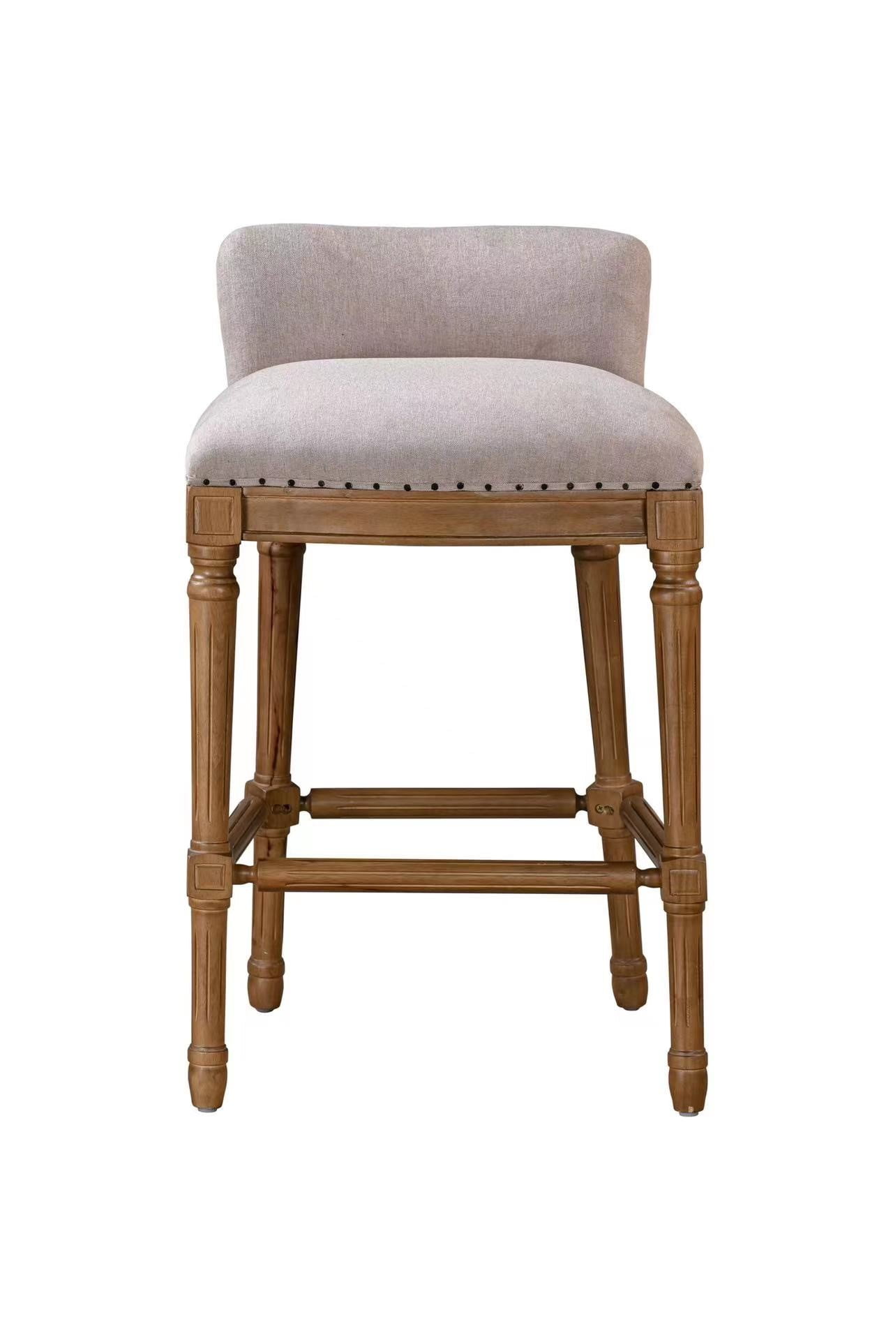 18.5 x 30 x 21.25 in. Francesca Stationary Bar Stool, Natural & Tan