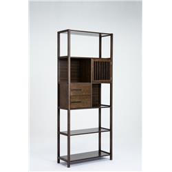 Selma Bamboo Bookcase - Cappuccino - Right Facing - Stylish Storage Solution