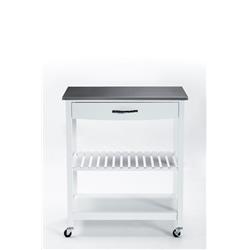 Picture of Boraam 50660 Holland Kitchen Cart with Stainless Steel Top&#44; White