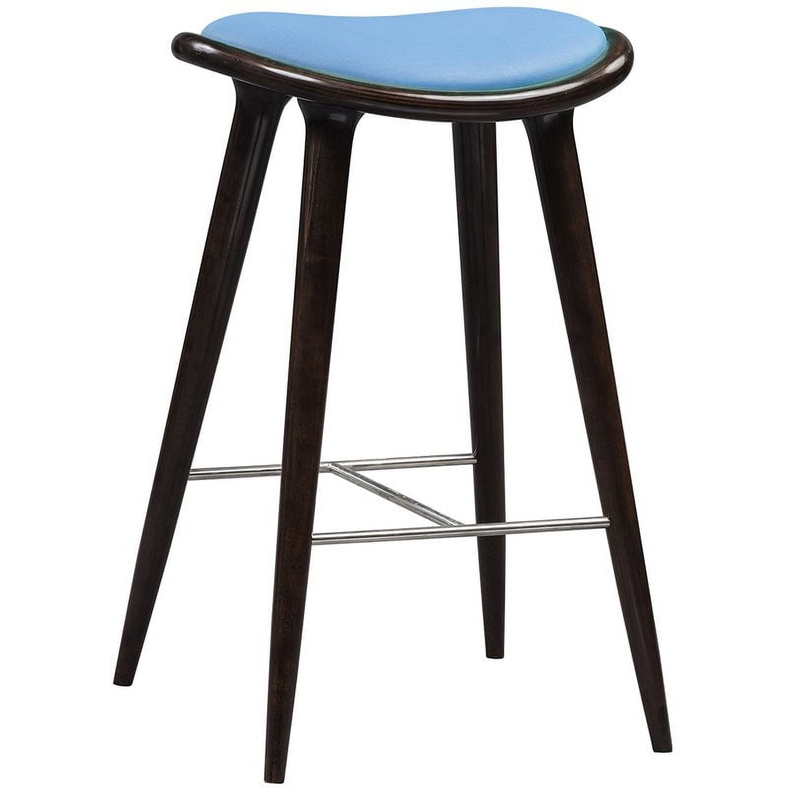 57429 Lucio Oval Stool, Cappuccino & Blue