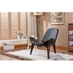 Boraam Shell Side Chair, Dark Walnut