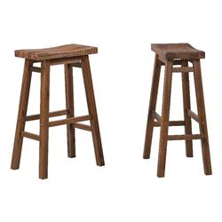 29 in. Sonoma Saddle Barstool, Chestnut Wire-Brush - Pack of 2