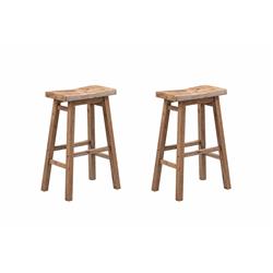 75529 29 in. Sonoma Saddle Stool, Barnwood Wire-Brush - Pack of 2