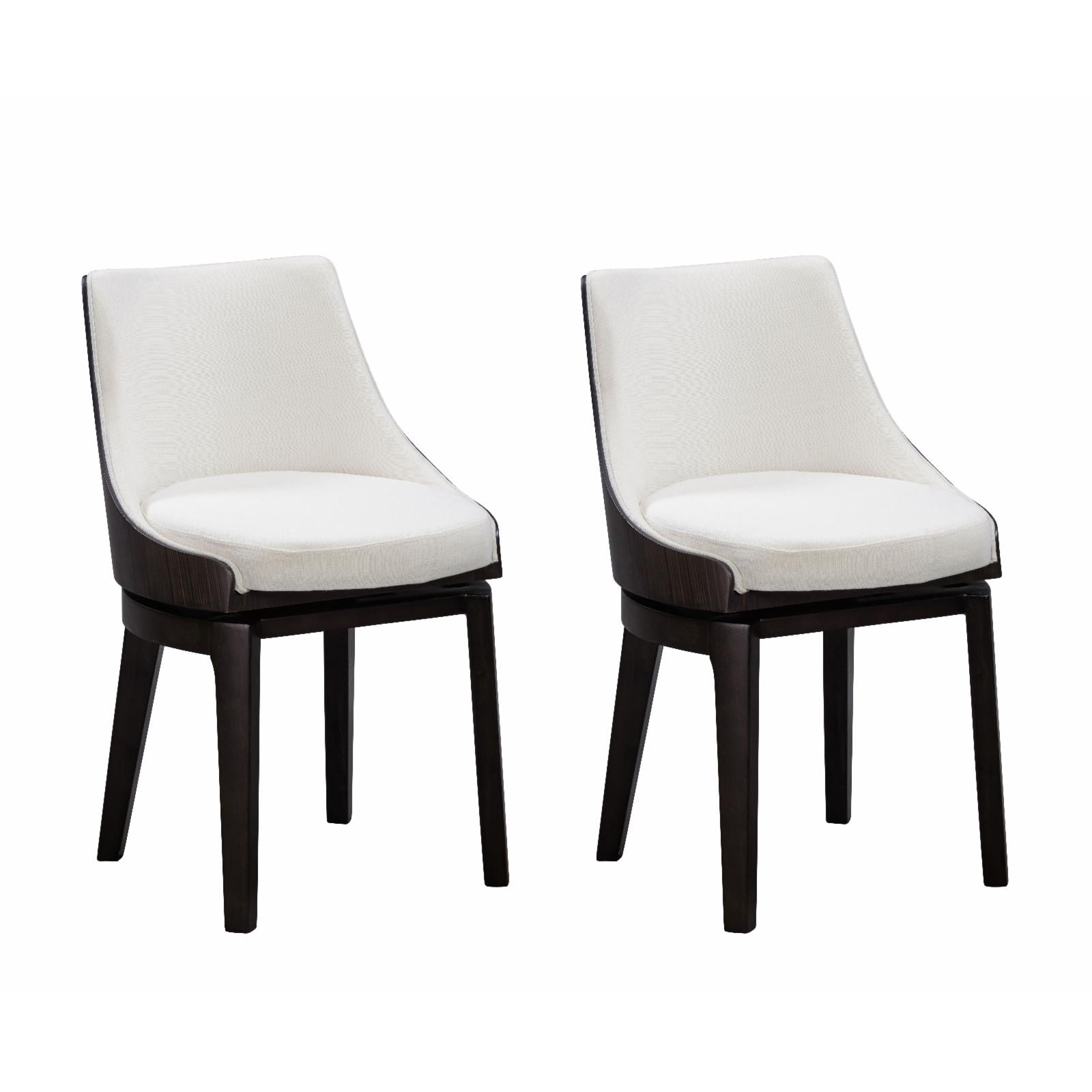 Picture of Boraam 84072 30 in. Orleans Swivel Low Back Dining Chairs&#44; Cream & Matte Black - Set of 2