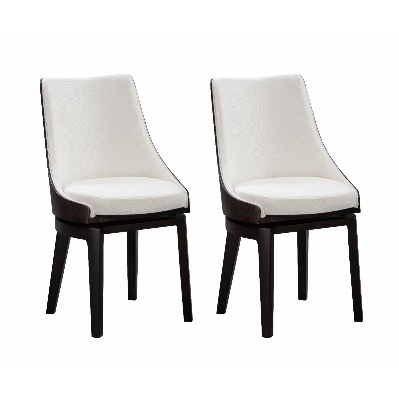 Picture of Boraam 84700 35 in. Orleans Swivel High Back Dining Chairs&#44; Cream & Matte Black - Set of 2