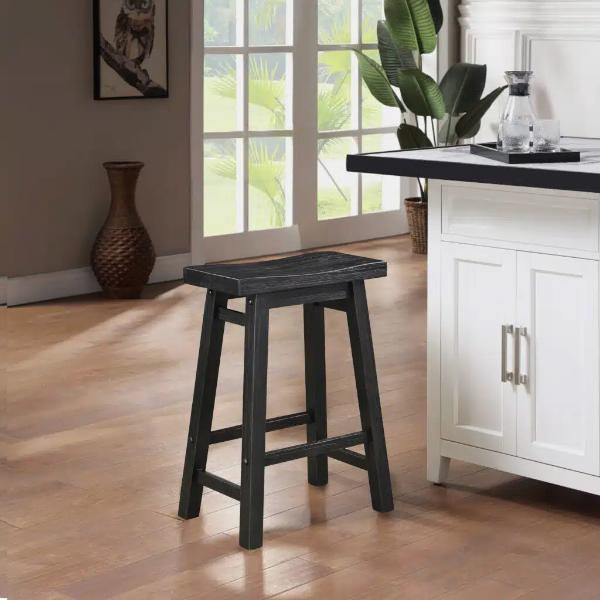 Picture of Boraam 73024 Sonoma Backless Saddle Counter Stool - Black Charcoal