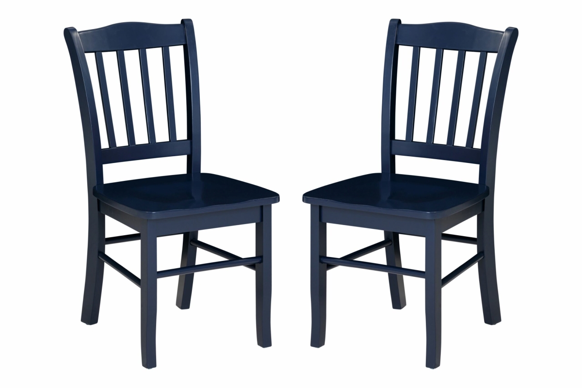31236 Shaker Dining Chairs, Set of 2 Navy Blue Finish