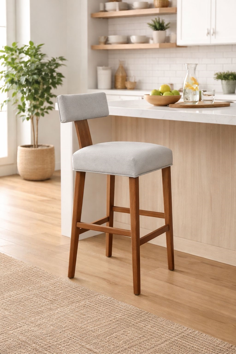 91129 Thalia T-Back Bar Stool with Fully Upholstered Cushion