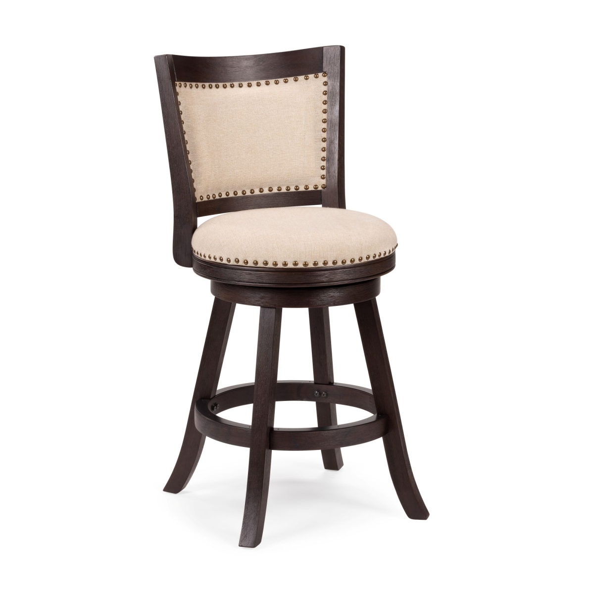 77626 Melrose Swivel Counter Stool - Espresso Wire-Brush