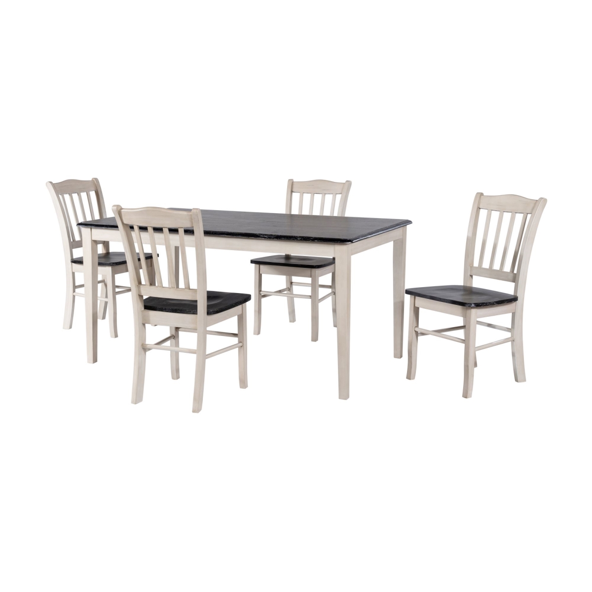 81736 Shaker 5-Piece Dining Set - European Black Ash/Antique White