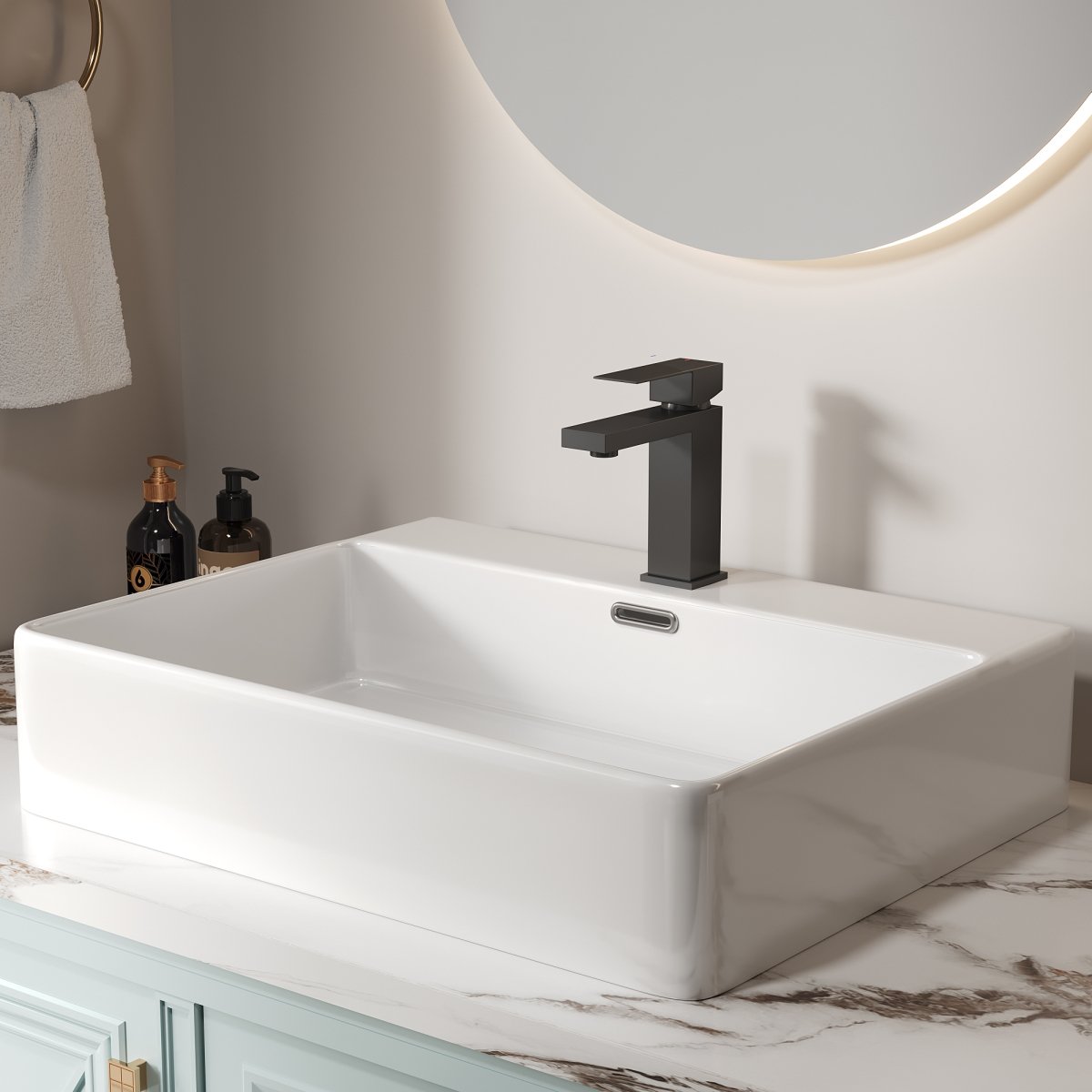 Picture of Bothwa BF-FD101-MB Bothwa Home Modern Bathroom Faucets for Sink 3 Hole 1 Hole Lavatory Vanity Sink Faucet