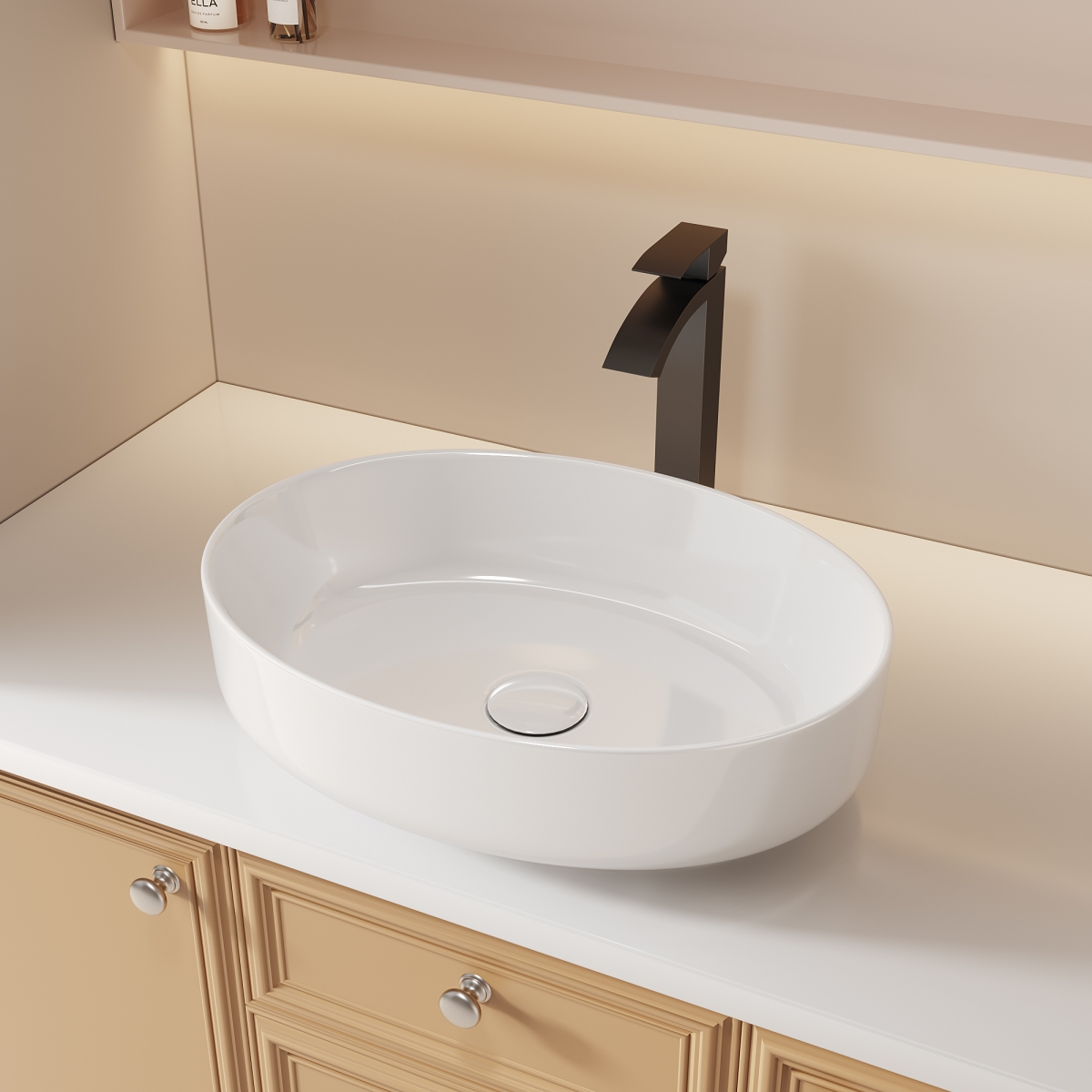 Picture of Bothwa BF-HD1205-MB Bothwa Home Waterfall Modern Bathroom Faucets for Sink 3 Hole 1 Hole Lavatory Vanity Sink Faucet