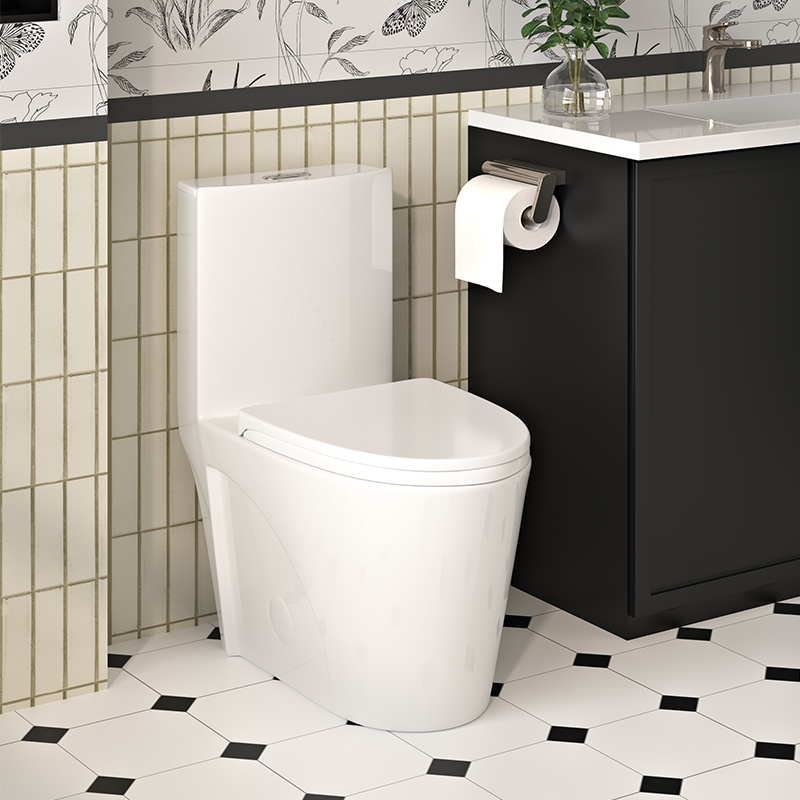 Picture of Bothwa T007-WD Bothwa Luxurious 1.1/1.6 GPF Elongated Comfort Height Floor Mounted One Piece Dual Flush Toilet
