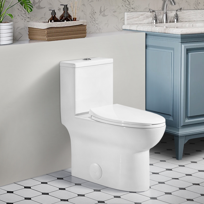Picture of Bothwa T038-WT Bothwa Luxurious 1.1/1.6 GPF Elongated Comfort Height Floor Mounted One Piece Dual Flush Toilet