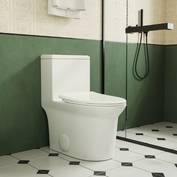 Picture of Bothwa Home T051-WT 14.37 in. 1.1-1.6 GPF Super Quite Flushing Elongated Comfort Height Toilet&#44; Dual Flush - Ceramic