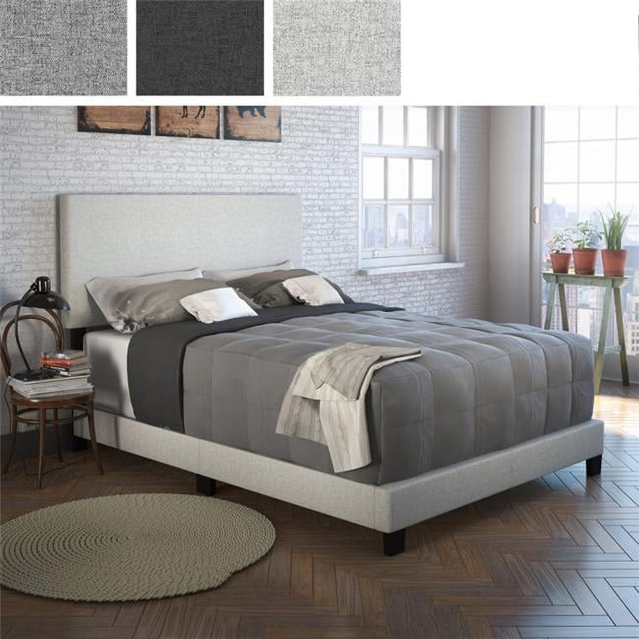 MIL897QN Mateo Linen Upholstered Platform Bed -  Boyd Sleep