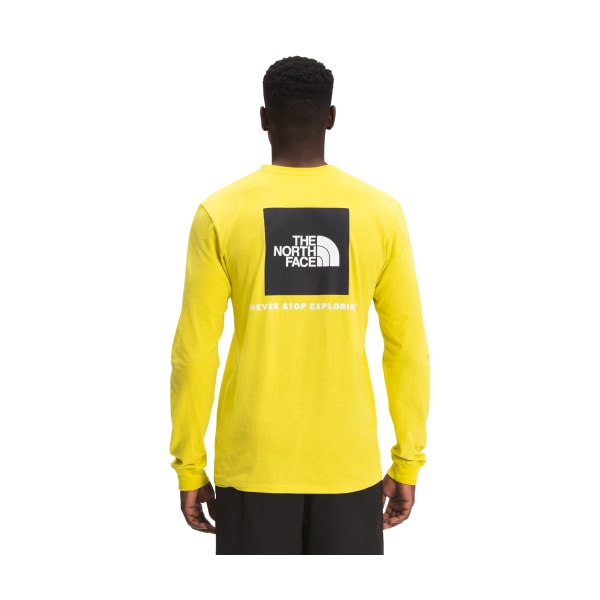 60588530 Box NSE Cotton Long-Sleeve T-Shirt for Men - Acid Yellow & TNF Black - Small -  The North Face