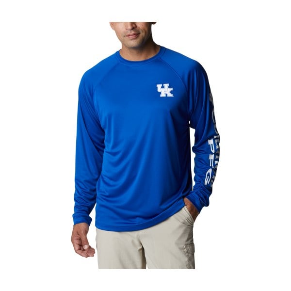 60596161 Collegiate PFG Terminal Tackle Long-Sleeve Shirt for Men - University of Kentucky & Azul - Large -  Columbia