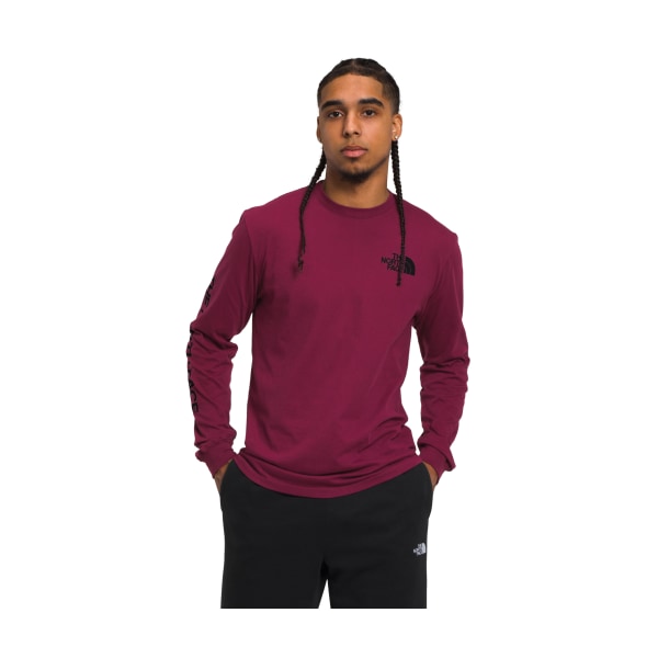 81164540 Hit Graphic Long-Sleeve T-Shirt for Men - Boysenberry & TNF Black - Large -  The North Face