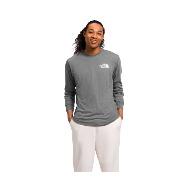 81164528 Hit Graphic Long-Sleeve T-Shirt for Men - TNF Medium Gray Heather & TNF White - Small -  The North Face