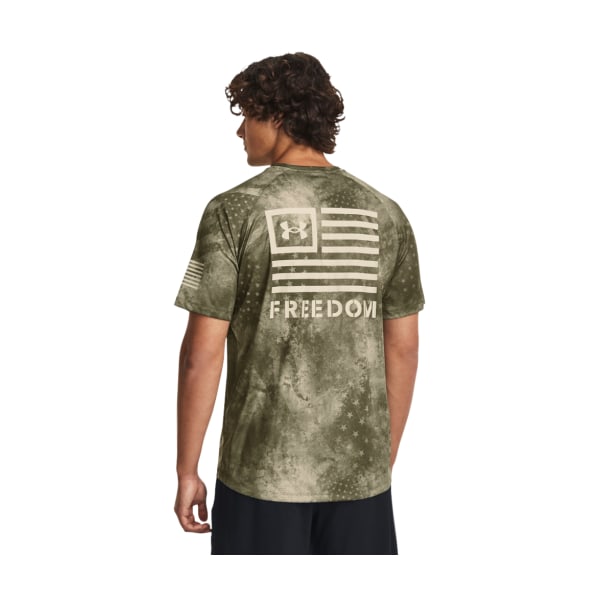 Under Armour 81153312 Freedom Tech Short-Sleeve T-Shirt for Men - Marine OD Green & Khaki Base - Large -  Inner Armour