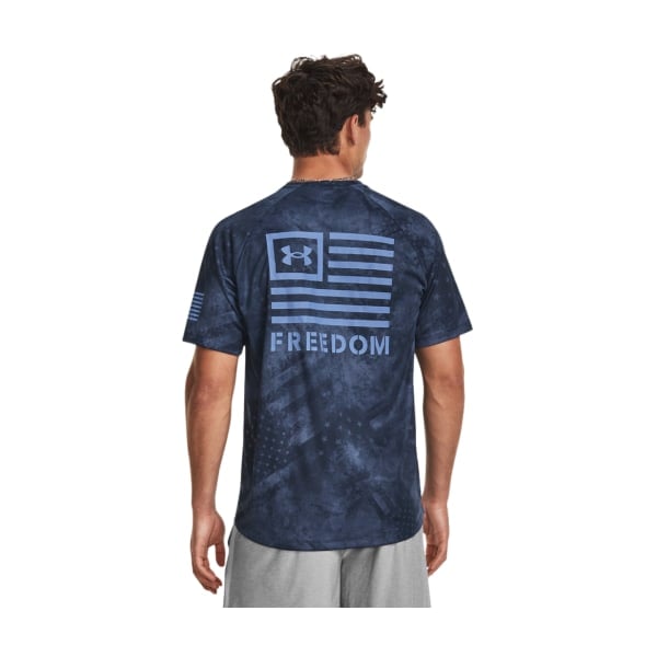 Under Armour 81153315 Freedom Tech Short-Sleeve T-Shirt for Men - Academy & Blue Float - Medium -  Inner Armour