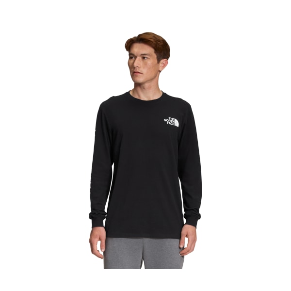 80988119 TNF Sleeve Hit Long-Sleeve T-Shirt for Men - TNF Black & TNF White - Extra Large -  The North Face