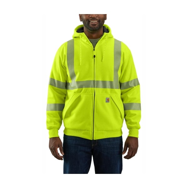 81182575 Rain Defender High-Visibility Midweight Thermal-Lined Class 3 Long-Sleeve Sweatshirt for Men - Brite Lime - Medium -  Carhartt