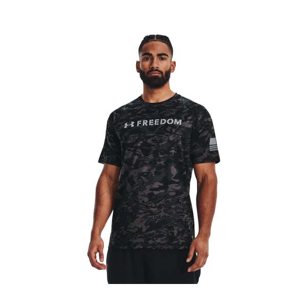 Under Armour 80952950 Freedom Tech Short-Sleeve Camo T-Shirt for Men - Black & Steel - Large -  Inner Armour