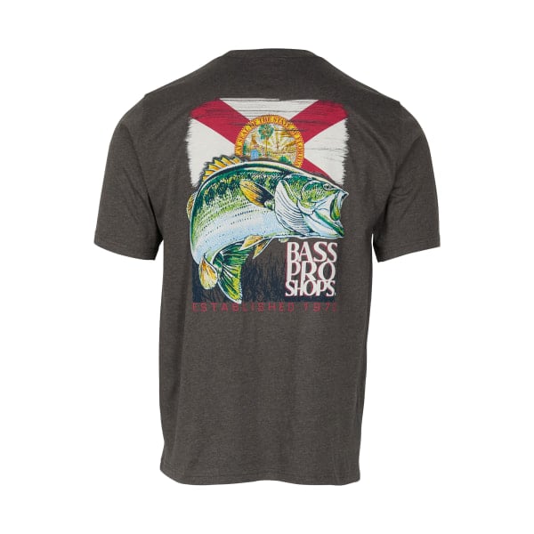 81155717 Bass Pro Shops Florida Flag Jumping Bass Graphic Short-Sleeve T-Shirt for Men - Charcoal Heather - 2XL -  World Wide Sportsman