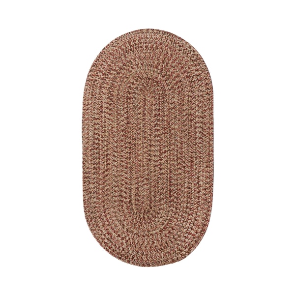 81004071 Worcester Indoor & Outdoor Braided Oval Area Rug - Medium Ruby - 8 x 11 ft -  Capel