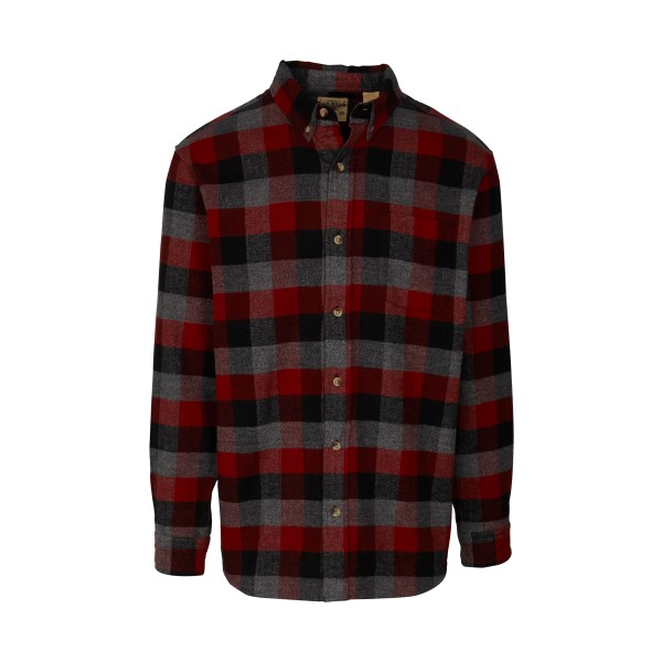 81154444 Ultimate Flannel Long-Sleeve Shirt for Men, Red Black Buffalo - Large Tall -  RedHead